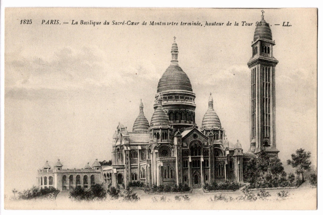 1914 Sacre-Coeur Basilica Montmartre Paris Vintage Postcard.