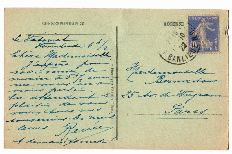 Back of postcard.