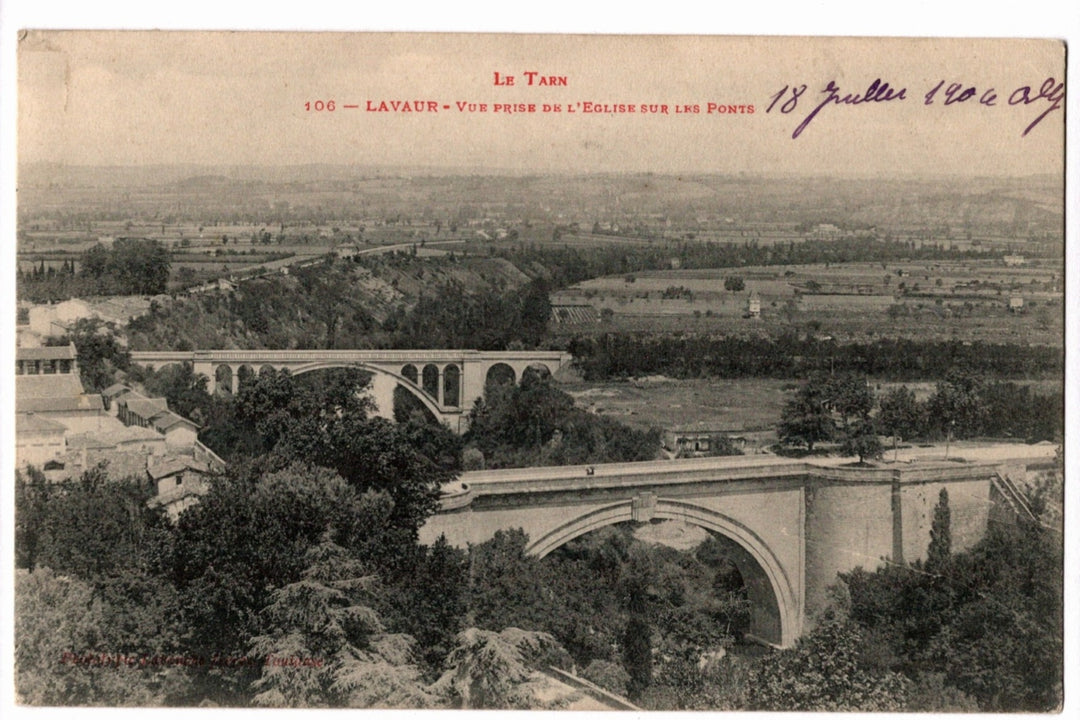 1904 Lavaur Bridges in France Vintage Postcard.