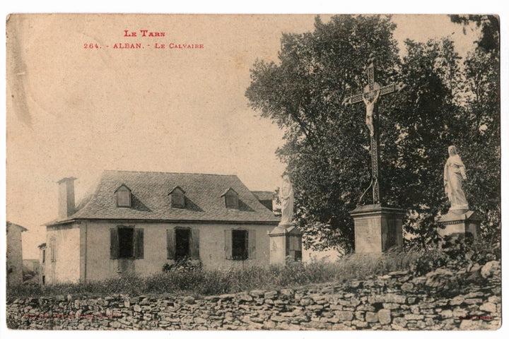 1908 Alban Le Calvaire Tarn Postcard to Paris Vintage Postcard.