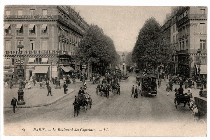 1905 Parisian Street Scene France Vintage Postcard, Boulevard des Capucines