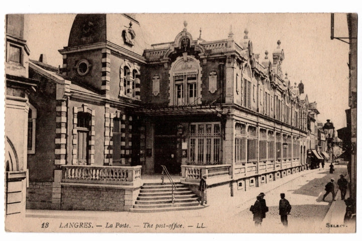 1905 Post Office of Langres France Vintage Postcard.