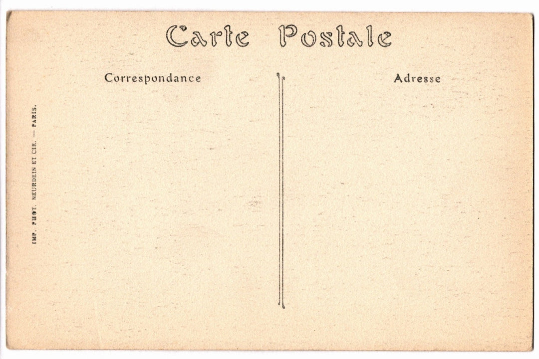 Back of a vintage postcard with 'Carte Postale' text and address lines.