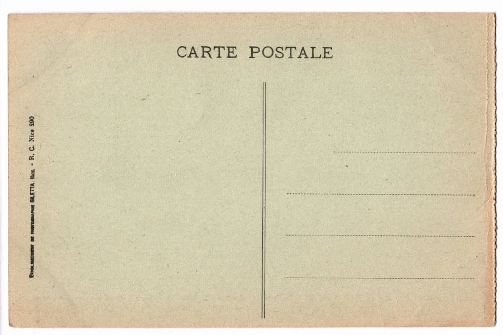 Back of a vintage postcard with 'CARTE POSTALE' text.