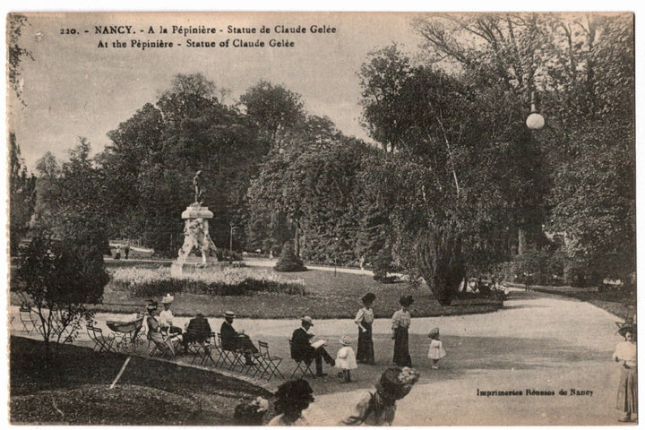 1905 Claude Gelee Statue Nancy France Vintage Postcard.