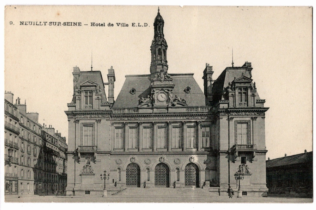 1905 Town Hall of Neuilly-sur-Seine France Vintage Postcard.