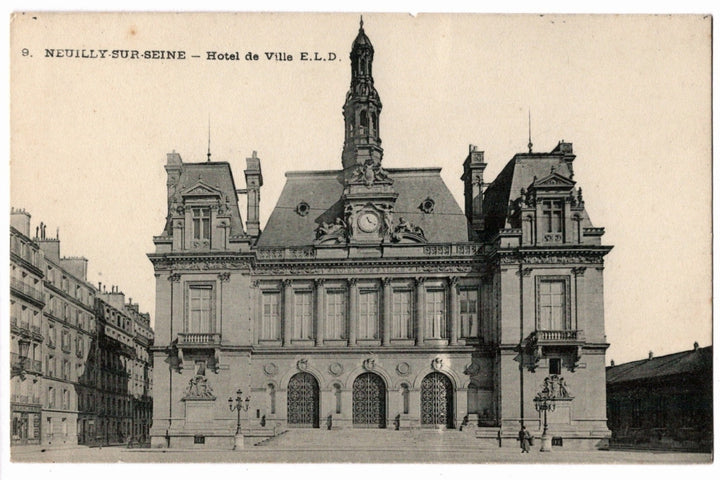1905 Town Hall of Neuilly-sur-Seine France Vintage Postcard.