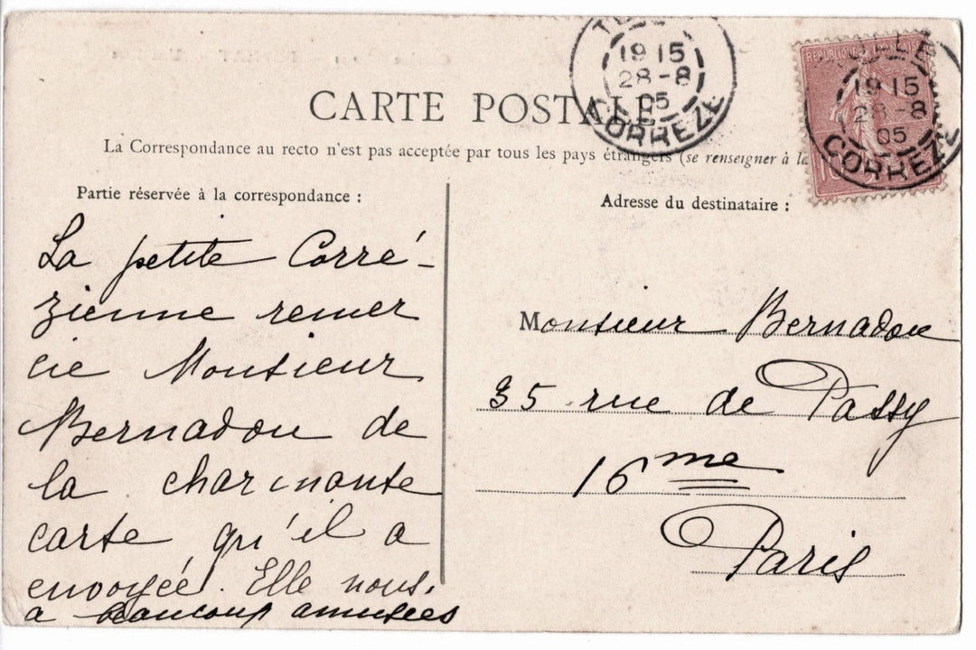 1905 Village Street in Beynat Correze France Vintage Postcard