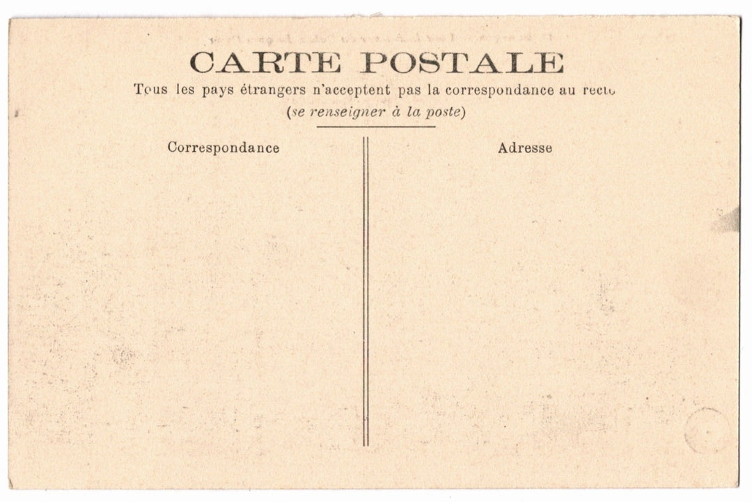 Back of a vintage French postcard with text and address fields.