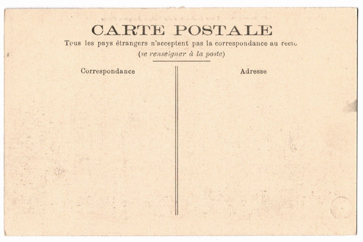Back of a vintage French postcard with text and address fields.