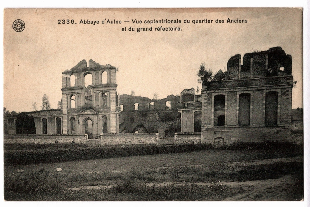1905 Aulne Abbey Ruins Thuin Belgium Postcard.