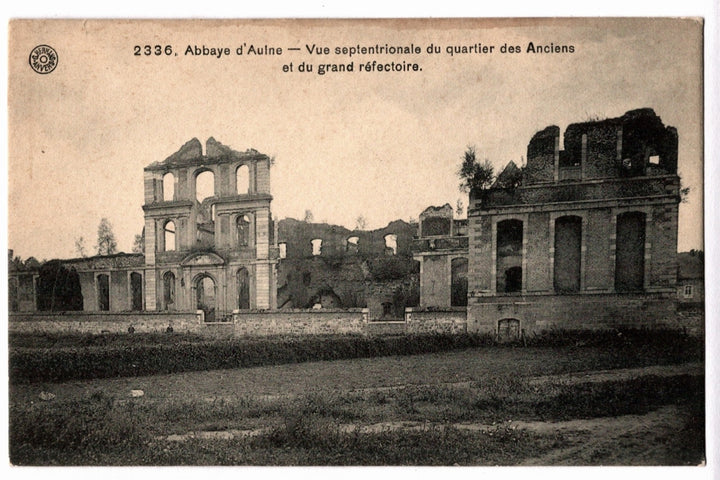 1905 Aulne Abbey Ruins Thuin Belgium Postcard.