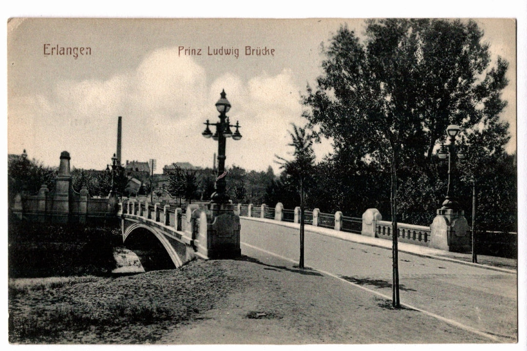1905 Prince Ludwig Bridge Erlangen Germany Vintage Postcard.