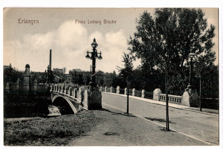1905 Prince Ludwig Bridge Erlangen Germany Vintage Postcard.