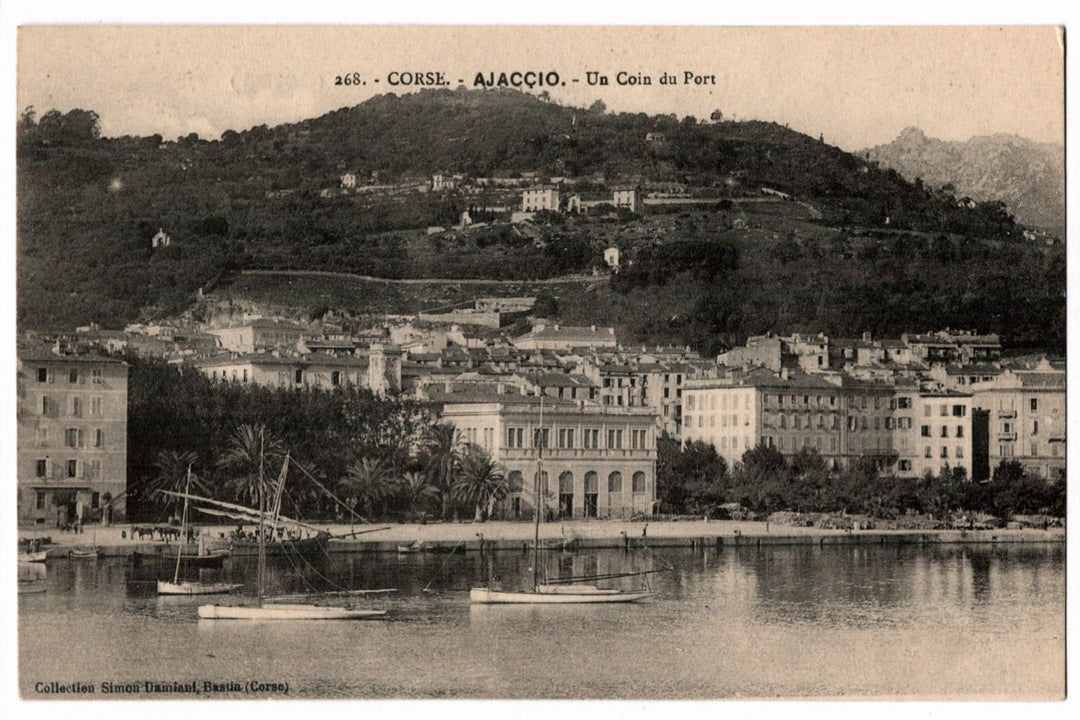1905 Ajaccio Harbor Waterfront Corsica France Vintage Postcard.