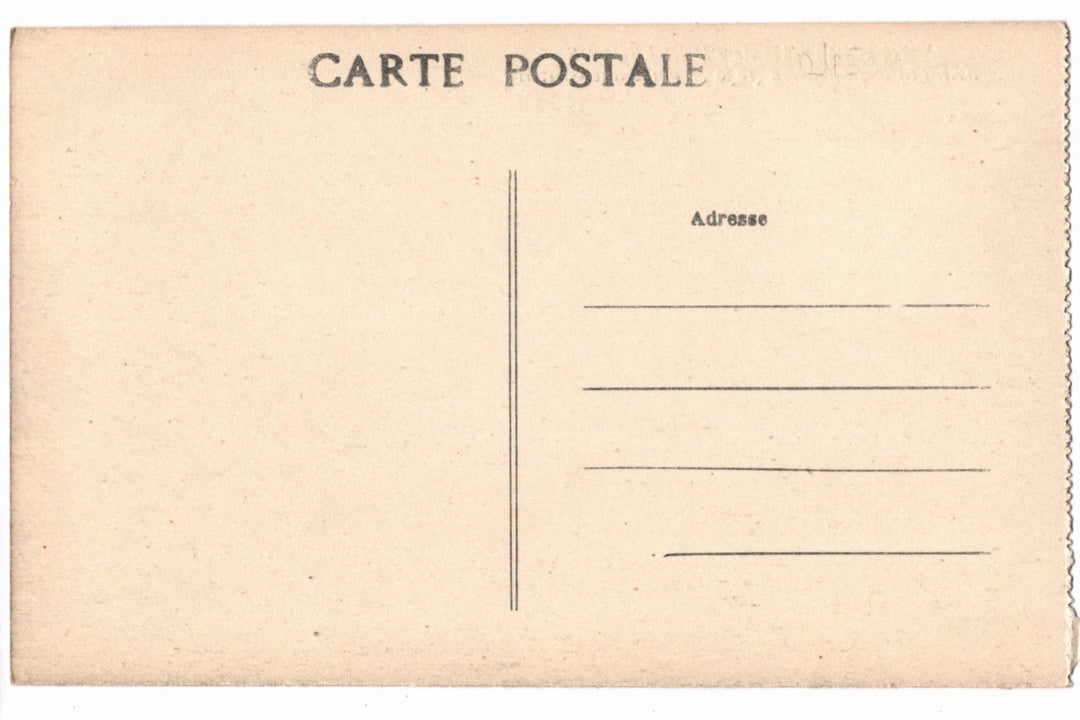 Back of a vintage postcard with 'Carte Postale' text and address lines.