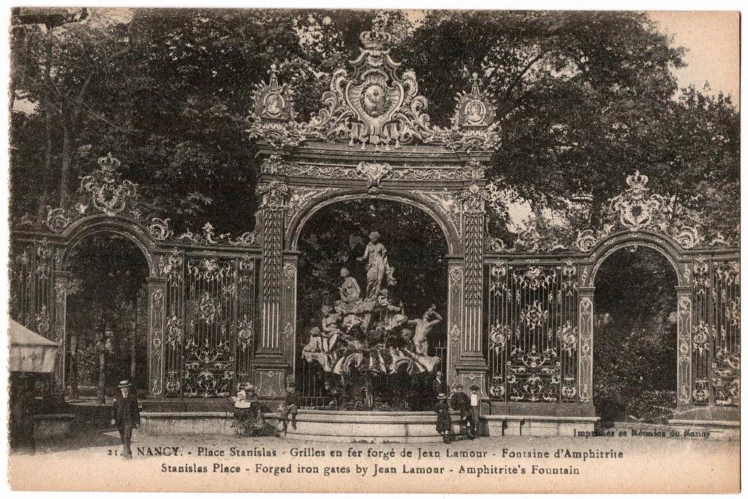 1905 Amphitrite Fountain Nancy France Vintage Postcard