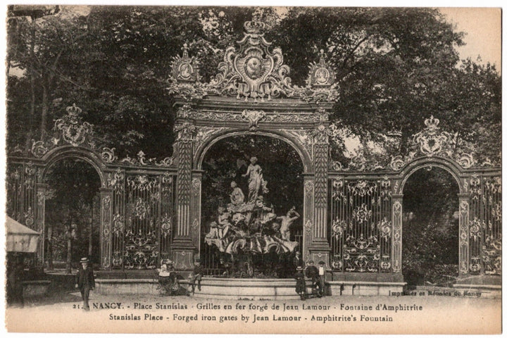 1905 Amphitrite Fountain Nancy France Vintage Postcard