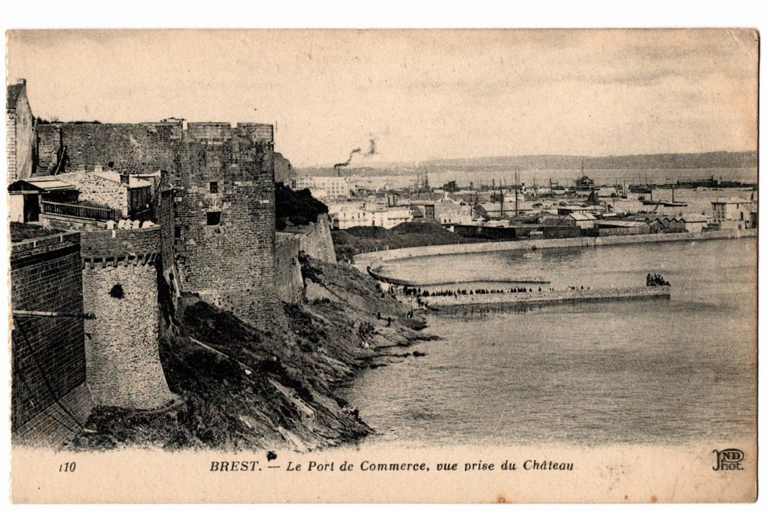1906 Brest Commercial Port France Vintage Postcard.