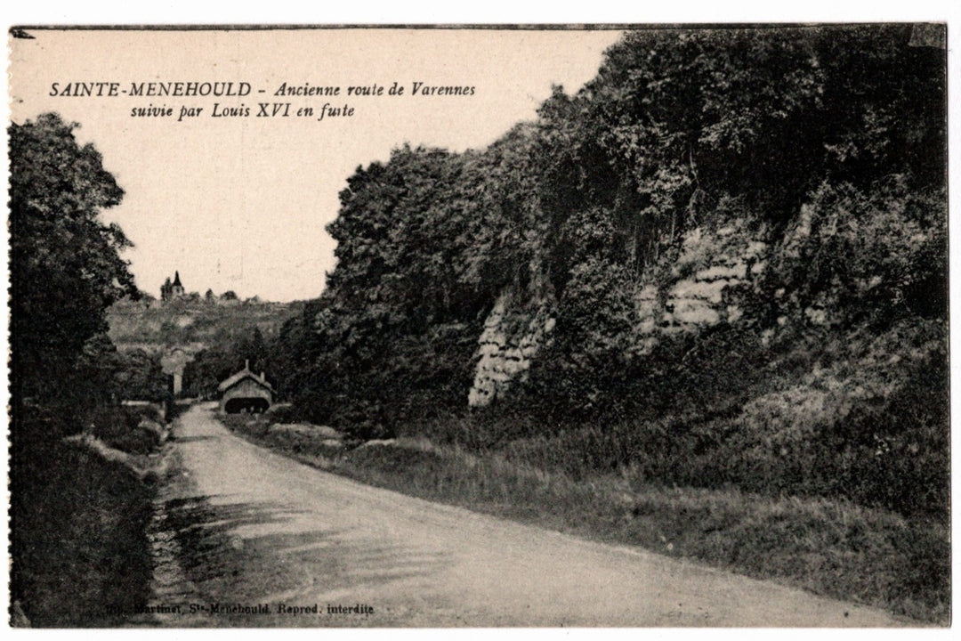1900s King Louis XVI Flight Road Sainte-Menehould Fr.ance Vintage Postcard