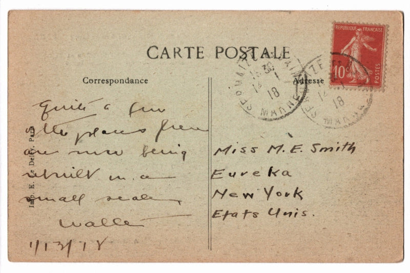 Back of postcard.