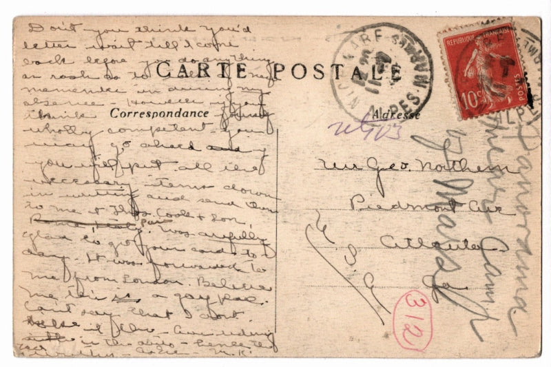 Back of postcard.