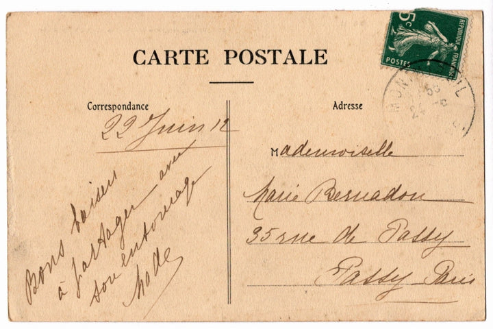 Back of a vintage postcard.
