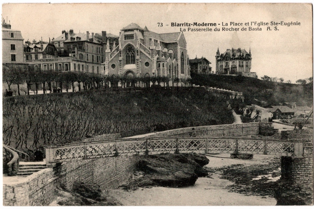 1900s Basta Bridge View of Biarritz France Vintage Postcard.