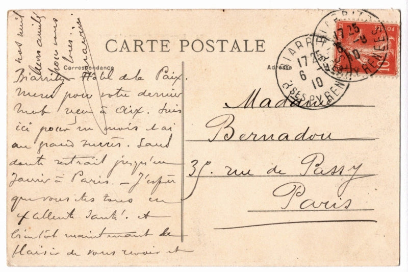 Back of postcard.