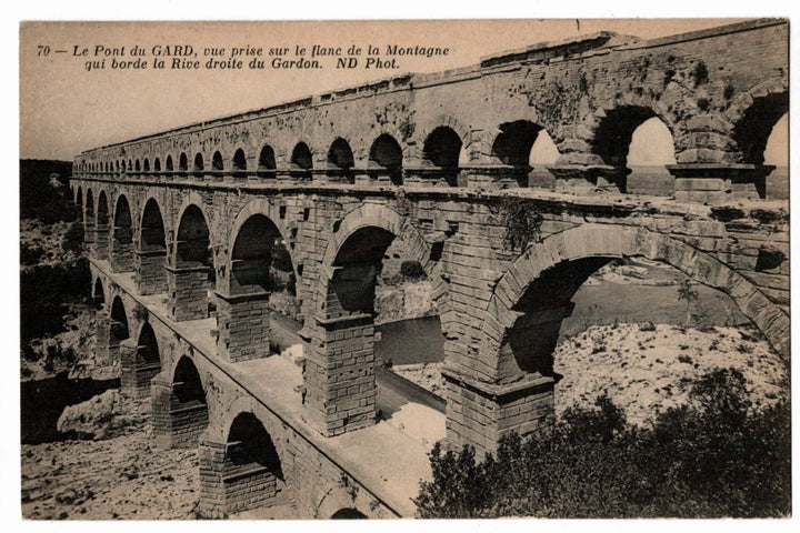 1906 Pont du Gard Aqueduct Roman Ruins France Vintage Postcard.