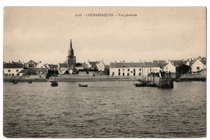  1907 Port Harbor View Locmariaquer France Vintage Postcard.