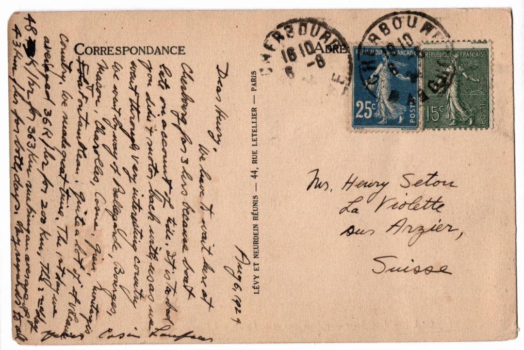 Back of a vintage postcard.