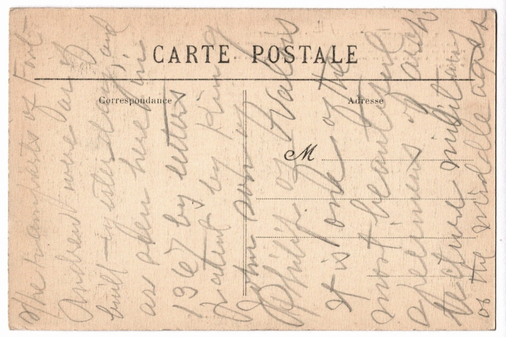 Back of a vintage postcard.