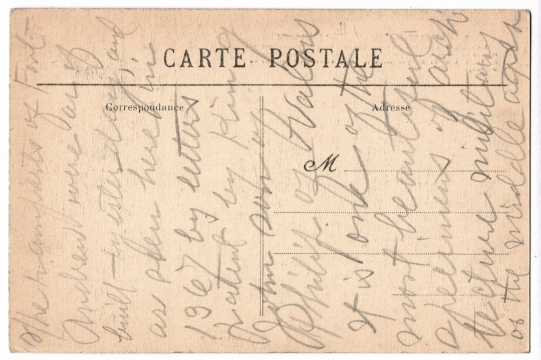 Back of a vintage postcard.