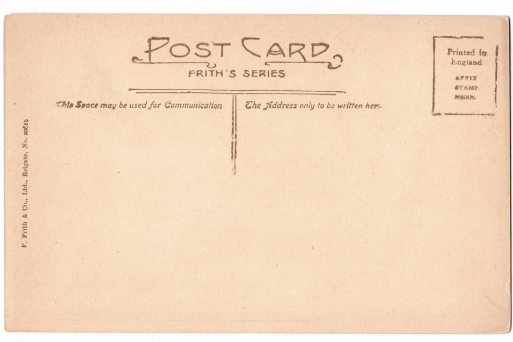 Back of a vintage postcard.