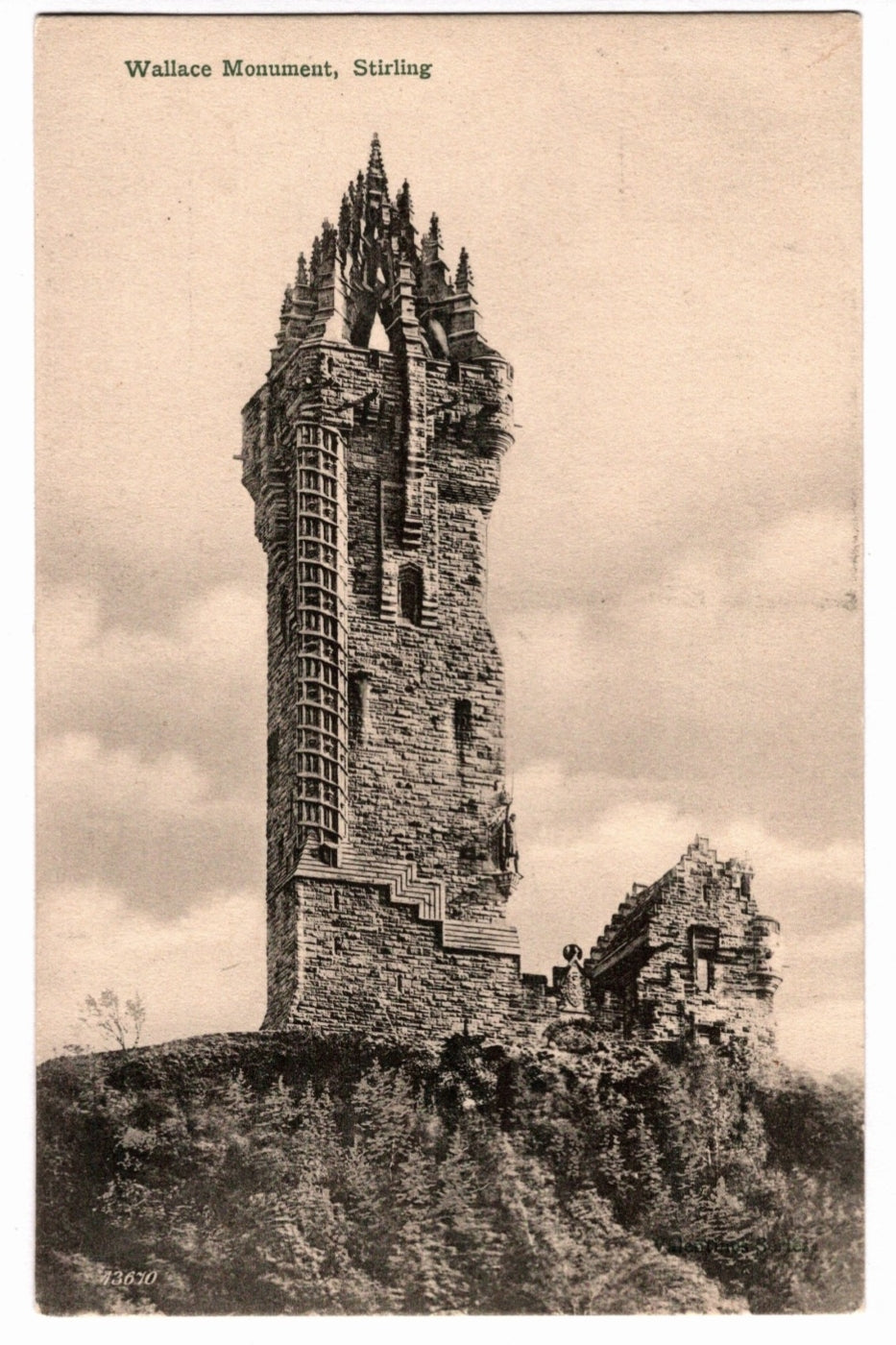1902 William Wallace Monument Stirling Scotland Vintage Postcard.