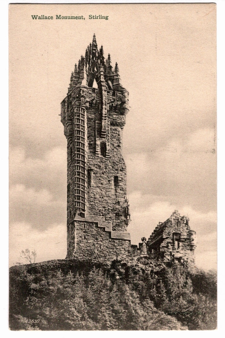 1902 William Wallace Monument Stirling Scotland Vintage Postcard.