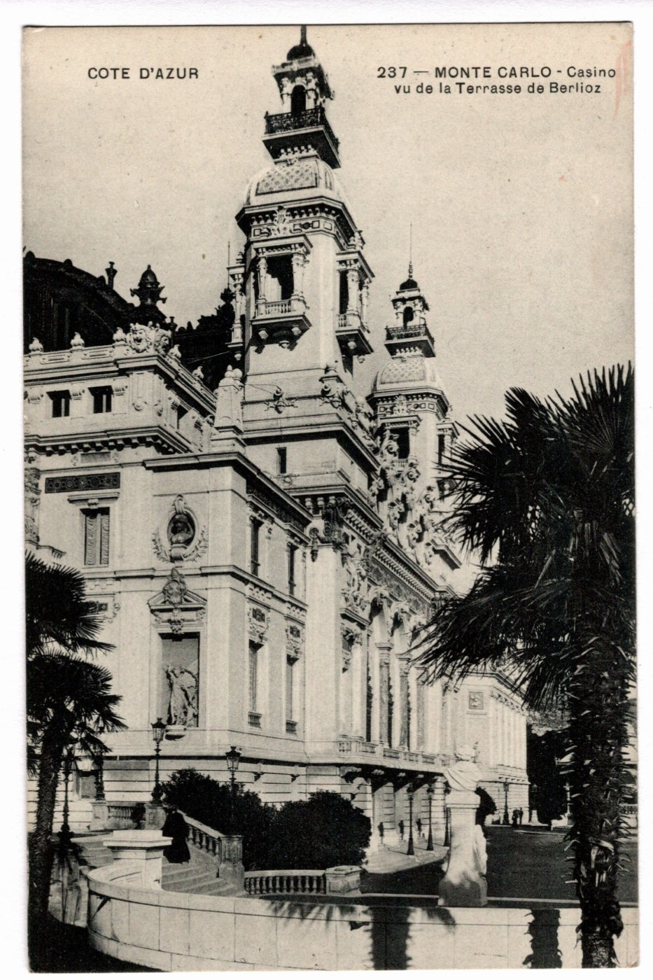 1904 Monte Carlo Casino Monaco Vintage Postcard.