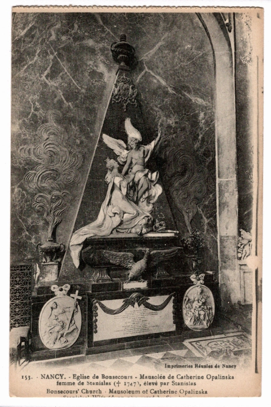 1905 Mausoleum of Catherine Opalinska Nancy France Vintage Postcard.