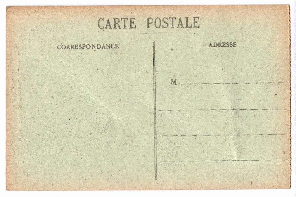 Vintage French postcard with text and address lines on a beige background