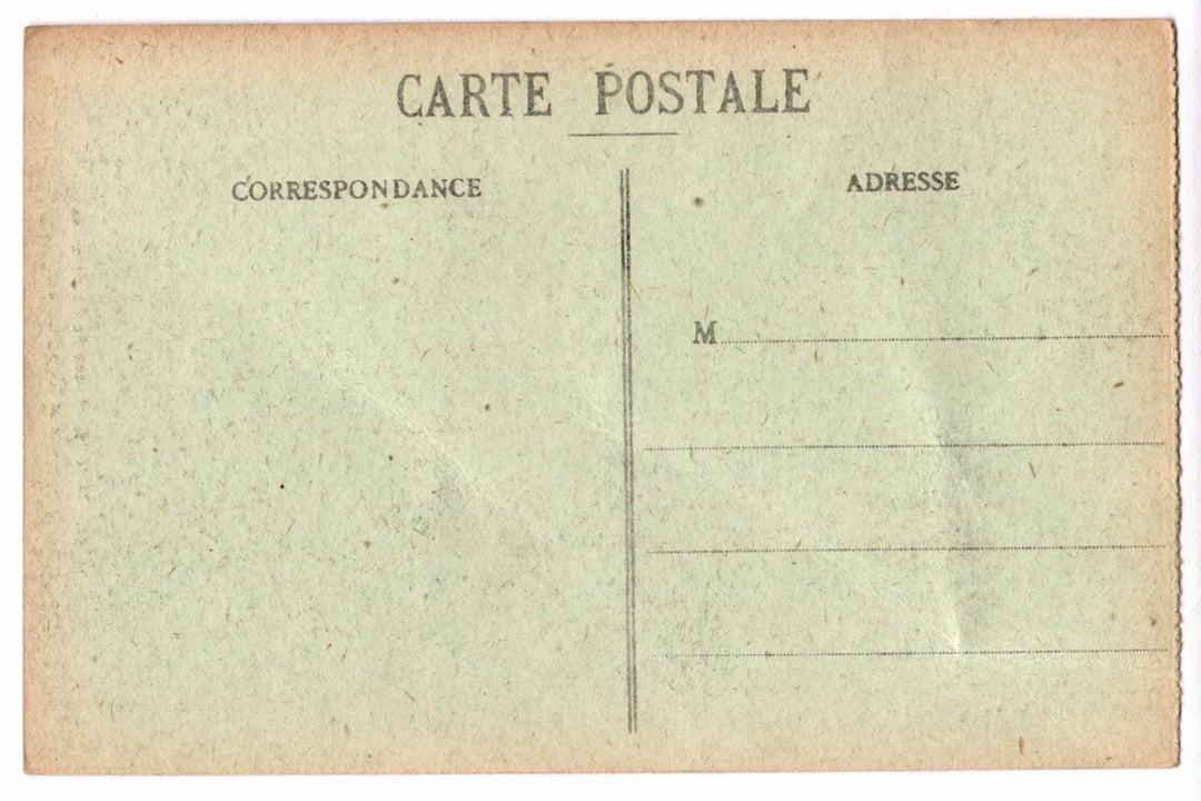 Vintage French postcard with text and address lines on a beige background
