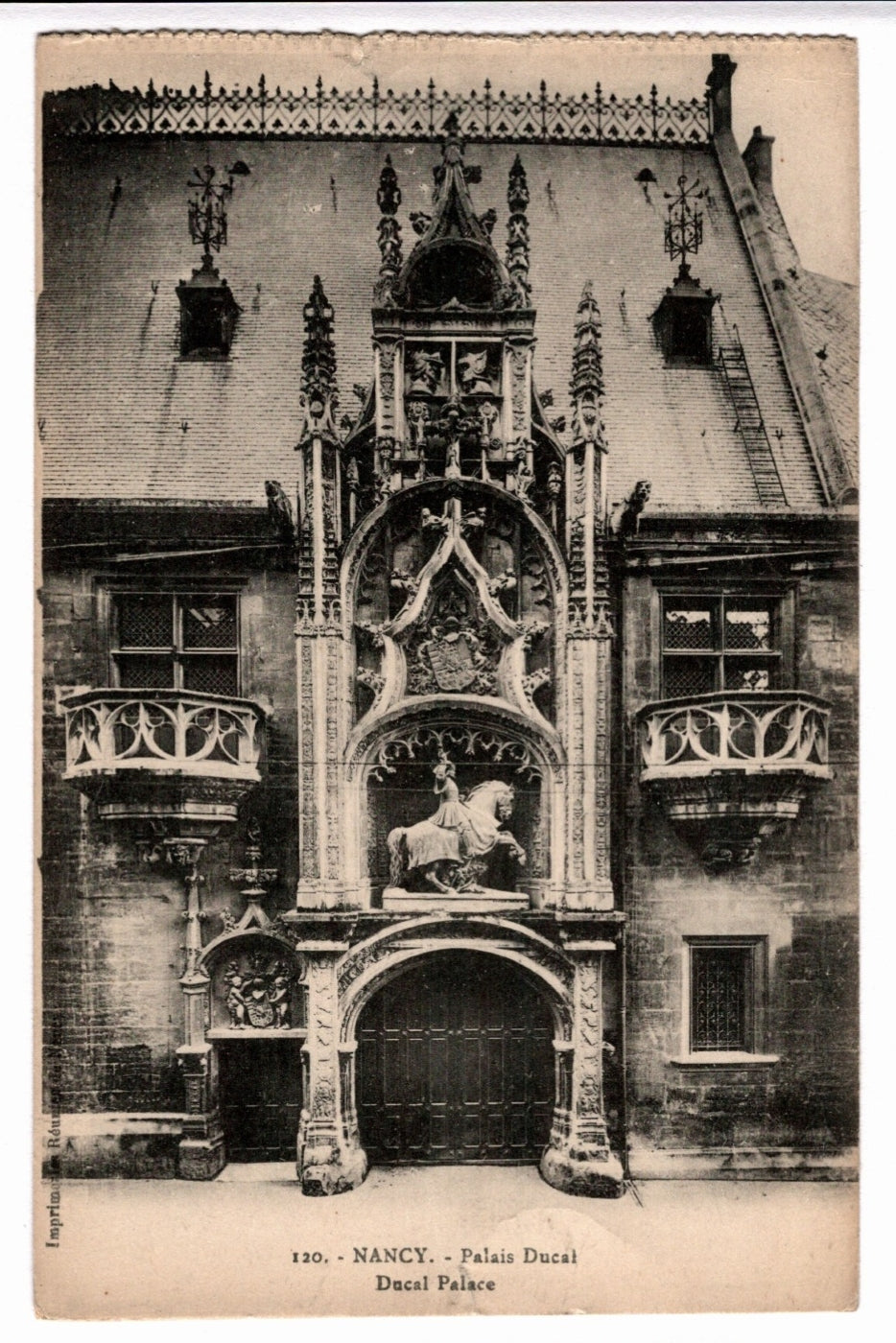 1905 Ducal Palace Entrance and Portal Nancy France Vintage Postcard.