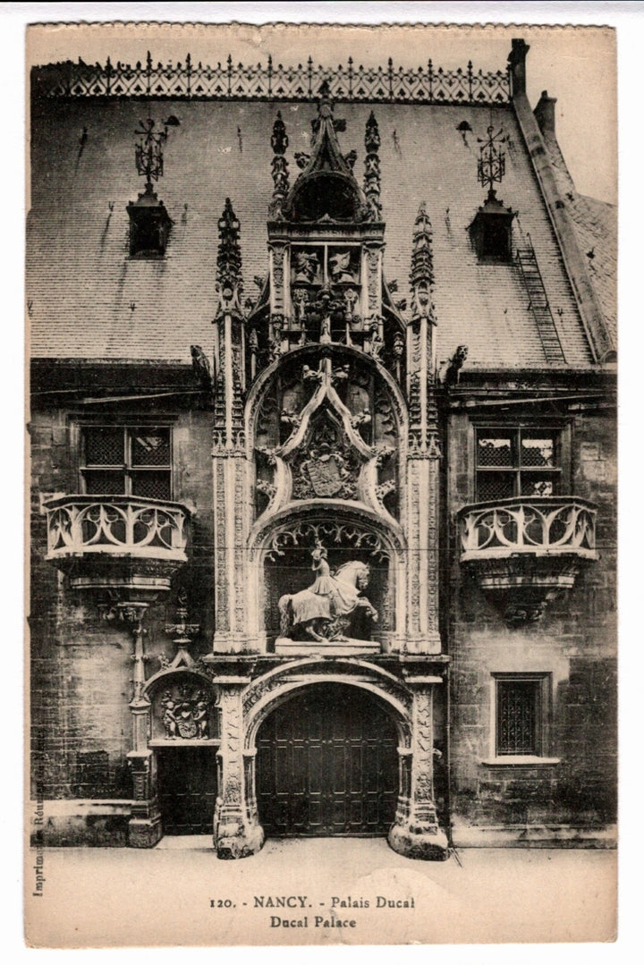 1905 Ducal Palace Entrance and Portal Nancy France Vintage Postcard.