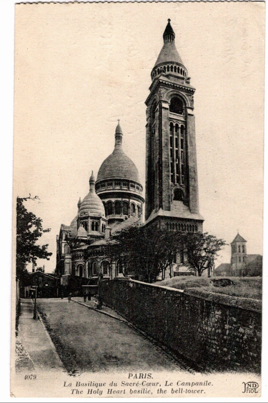 1918 Paris Sacré-Cœur Basilica and Campanile France Vintage Postcard.
