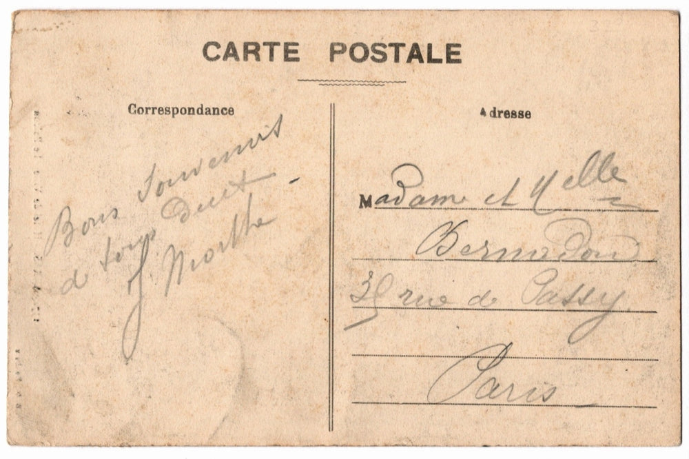Back of a vintage postcard.