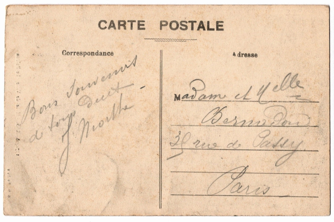 Back of a vintage postcard.