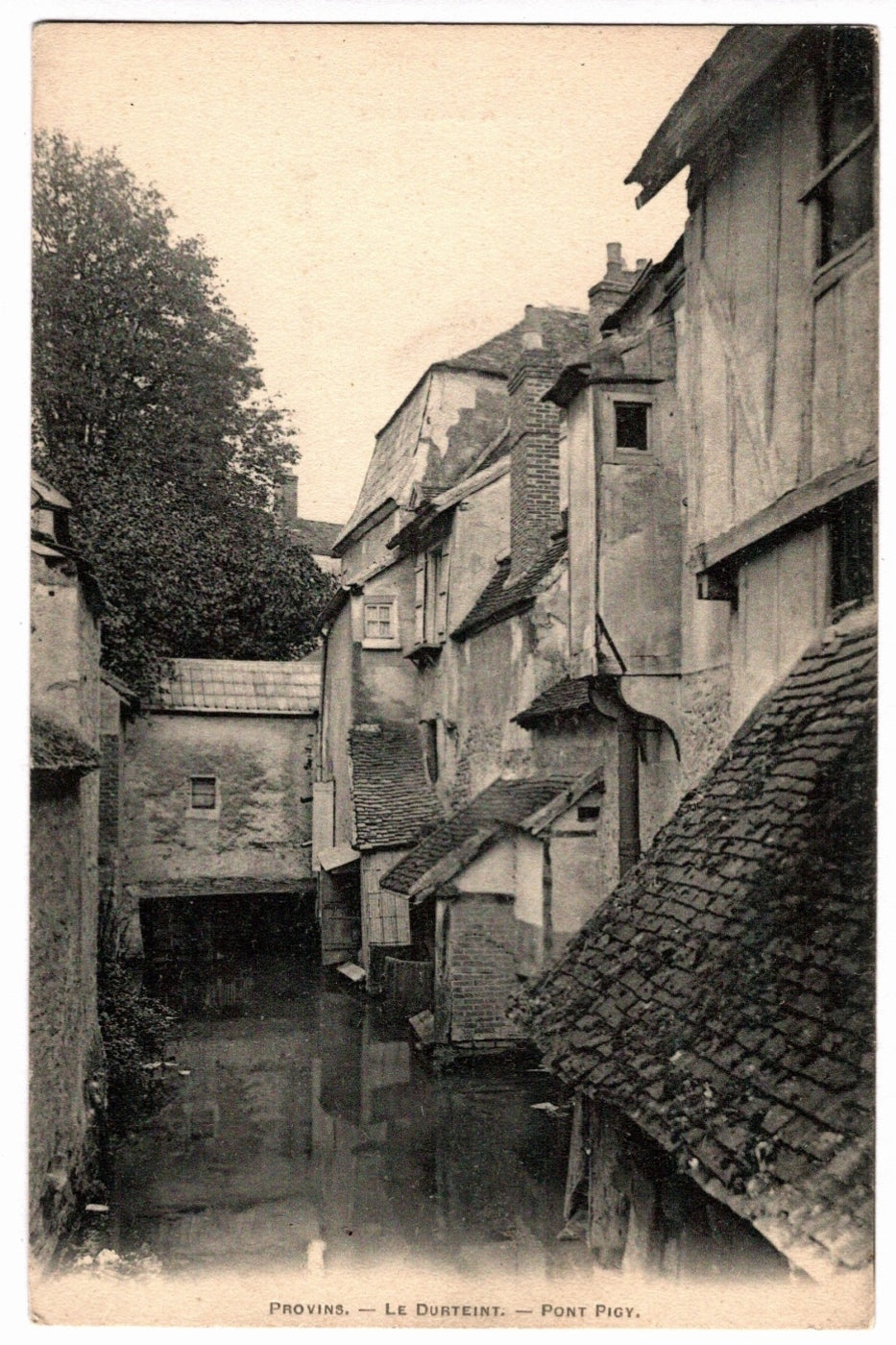 1904 Provins River Scene at Pigy Bridge France Vintage Postcard.