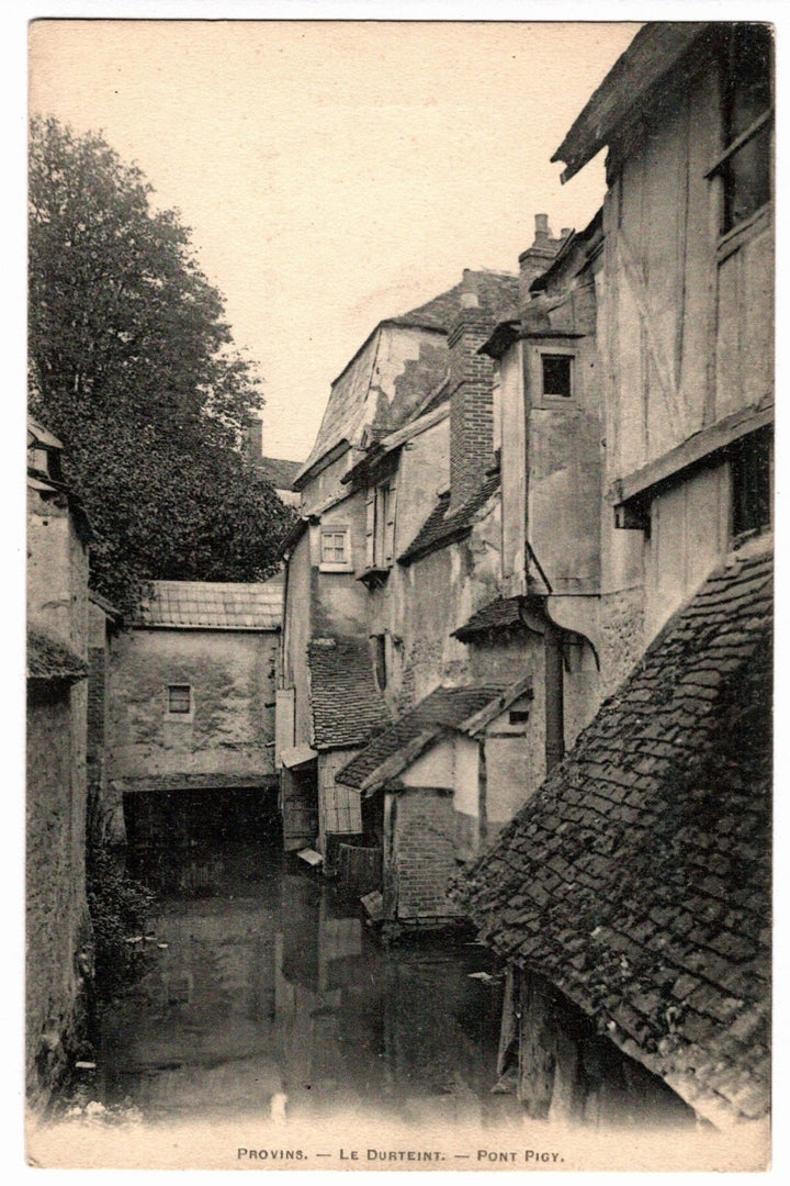1904 Provins River Scene at Pigy Bridge France Vintage Postcard.