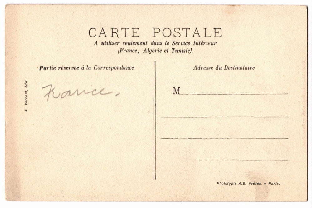 Back of a vintage postcard.