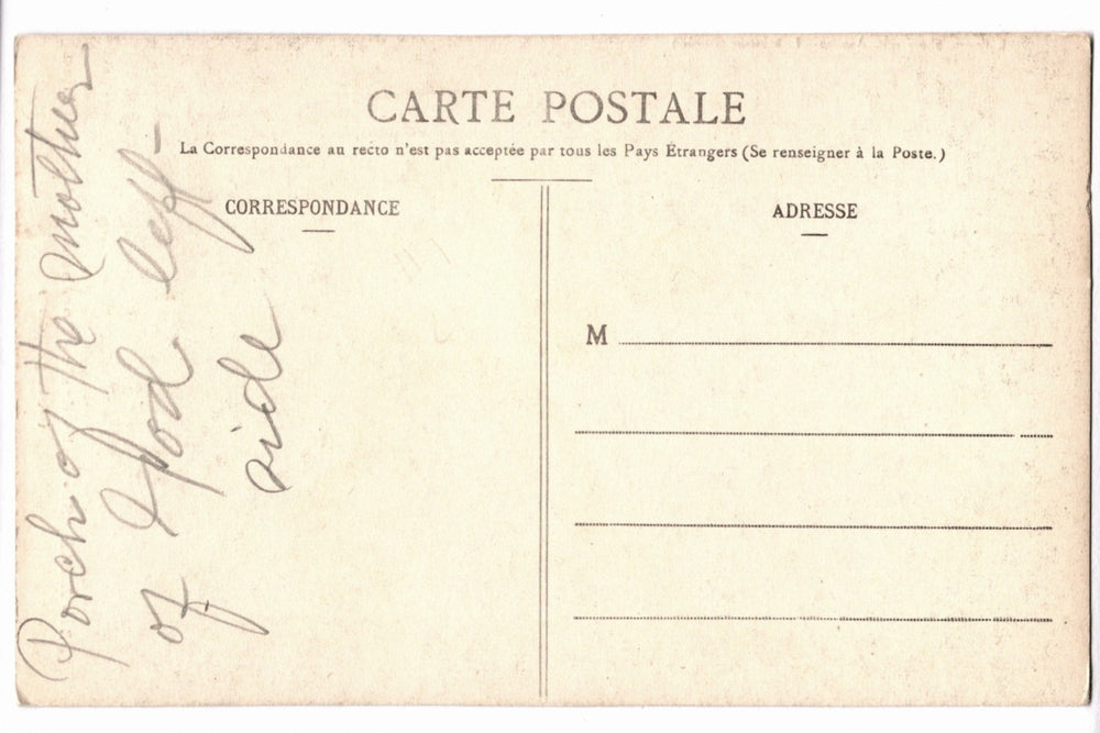 Back of a vintage postcard.